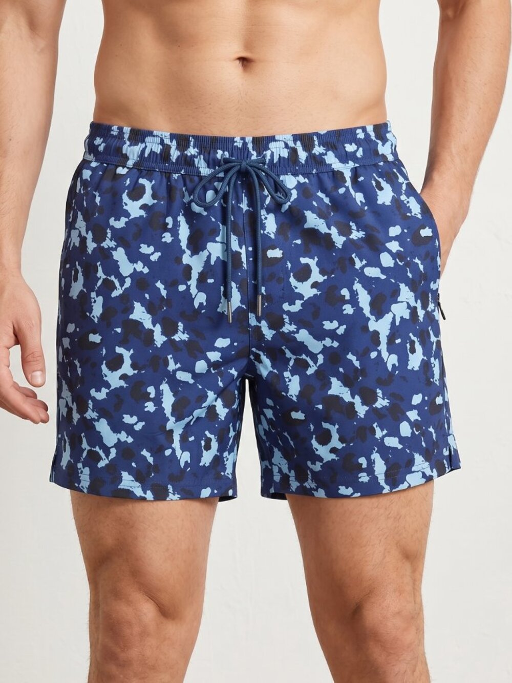 NWT | Surfuz Men's Blue Camo Swim Trunks with Built-in Compression Liner | Small